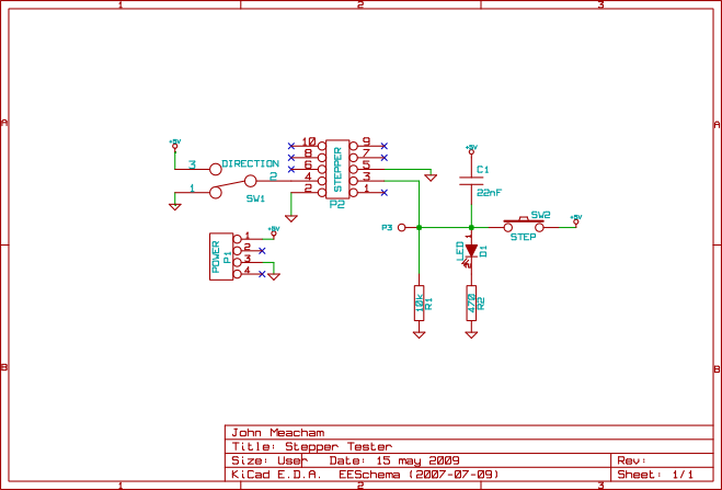 Schematic for Simple Stepper Tester
